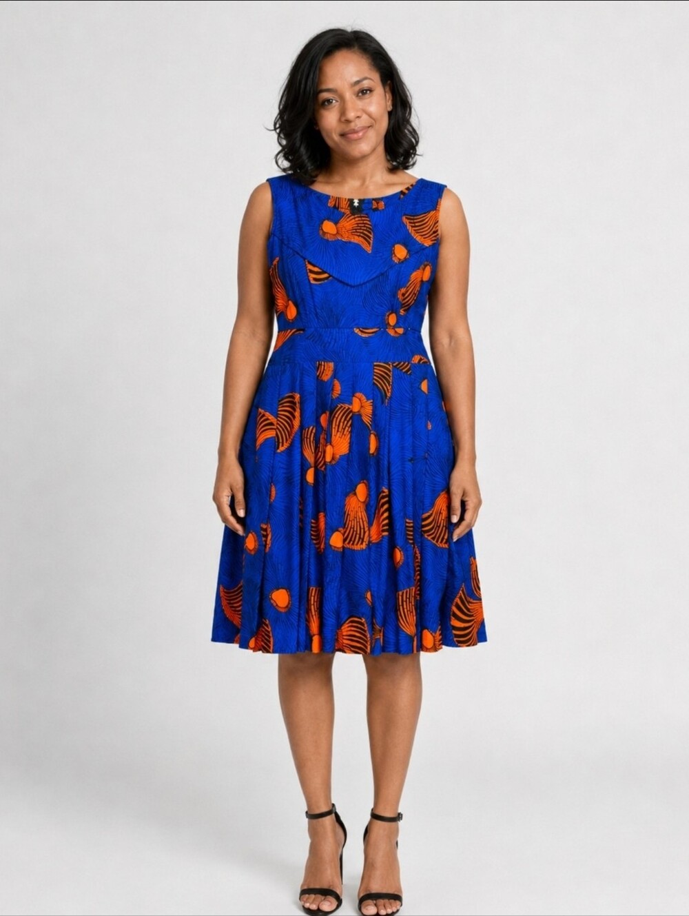 Custom Made African Print Pleated Dress